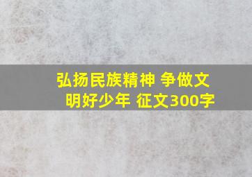 弘扬民族精神 争做文明好少年 征文300字